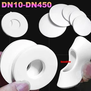 Soft EPTFE Flange Washers White Plastic Flat Gaskets Sealing O-Rings DN10-DN450 - Picture 1 of 16