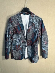 Perry Ellis Slim Fit Cotton Stretch 38R Hawaiian Floral Unstructured Unlined - Picture 1 of 12