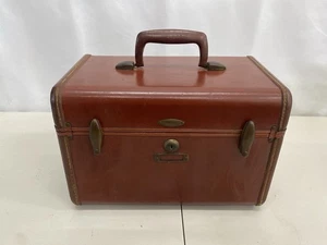 Vintage 1950’s Samsonite Shwayder Bros Leather Luggage Train Case Brown - No Key - Bild 1 von 14