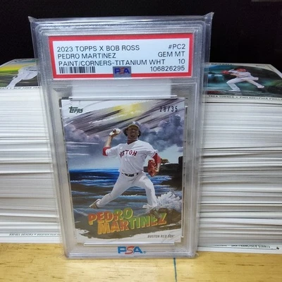 2023 Topps Bob Ross Pedro Martinez Painting the Corners White /35 PSA 10 - Image 1 of 2