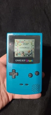 Nintendo Game Boy Color Azul Teal CGB-001 Probado Funciona Bien Sonido Monopoly 1998 Foto 1 de 4