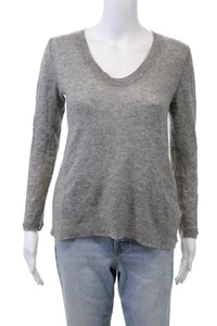James Perse Women's Round Neck Long Sleeves Cashmere Sweater Gray Size 1 - Picture 1 of 6