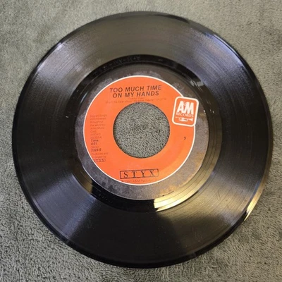 STYX Too Much Time On My Hands POP ROCK 45 7" Record Vinyl Records - Image 1 of 3