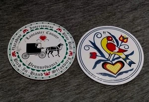 New Lot Of 2 Zook's Dutch Novelties Bird Lancaster Buggy Intercourse Sign Amish - Picture 1 of 10