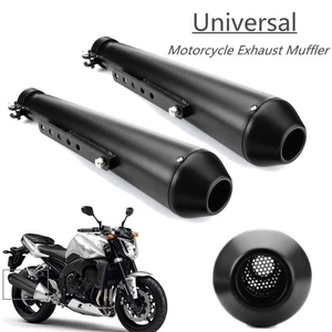 2x Silenciador de tubo silenciador de escape universal para motocicleta de 17,5"" y soporte deslizante - Imagen 1 de 8