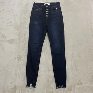 KanCan Jeans Womens Size 3/25 Skinny Button Fly Distressed Raw Hem Stretch Blue - Bild 1 von 8