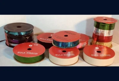 8 Rolls of Ribbon/Trim Various Colors / Widths, Total length= 120 yds. (360 yds) - Image 1 of 4