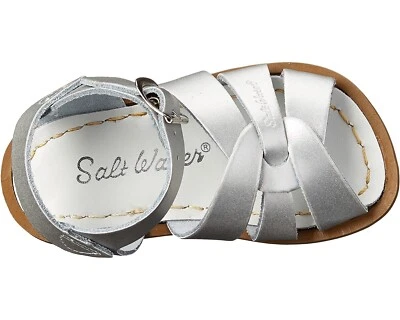 NEW Salt Water Sandals by Hoy Original Silver Leather Waterproof Sz 6 Baby/Todd - Image 1 of 4