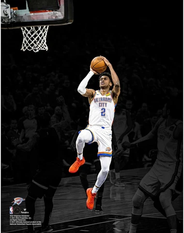 Shai Gilgeous-Alexander Oklahoma City Thunder Unsigned Shoots the Ball Photo Cover