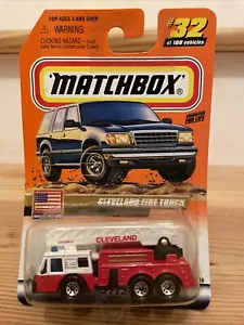 Matchbox 1/64 2000 diecast #32 Cleveland camión de bomberos escalera 4 - Imagen 1 de 8