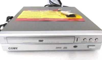 Coby Audio Home DVD Player Silver Progressive Scan Portable No Remote TESTED - Image 1 of 4