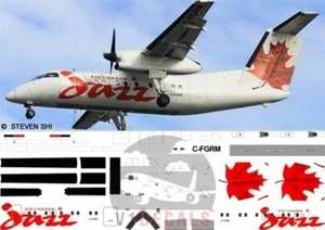 V1 Decals DeHavilland Dash 8-100 Air Canada Jazz for 1/72 Hobbycraft Model Kit - Imagen 1 de 8