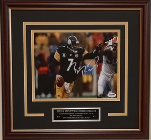Ben Roethlisberger signed 8 x 10 framed photo Pittsburgh Steelers PSA L09734 - Picture 1 of 2