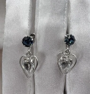 Carl Art Ohrringe Herz Strass Schraube 925 Sterling Silber - Bild 1 von 3