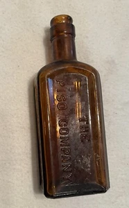 Antique Bottle PISO Company Hazeltine &Co Amber Medicine Cure - Picture 1 of 3