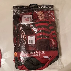 Freddy Krueger Nightmare on Elm Street Adult Costume Shirt & Mask- XL 44-46 - Picture 1 of 11