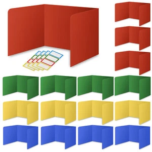 16-Pack Desk Dividers for Students, Easy-to-Clean Plastic Privacy Shield Boards - Picture 1 of 10