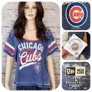 NWT New Era Chicago Cubs Cubbies Baseball Shirt Blue Red White Faded Women’s 2XL - Picture 1 of 24
