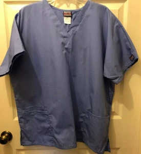Scrubs Cherokee Workwear Unisex V-Neck Top 3- Pocket XL Light Blue NWOT - Picture 1 of 5
