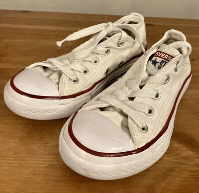 Zapatillas Tenis Converse All Star Unisex Juveniles Talla 12.5 Parte Superior Baja Blancas 3J256 Foto 1 de 4