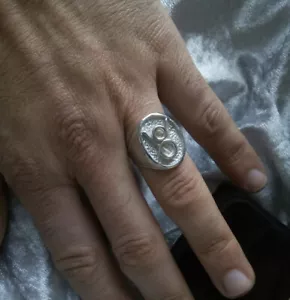 Men Ring Size US 8.5 925 Silver Handmade V 8 Ring Car Jewelry - Picture 1 of 6