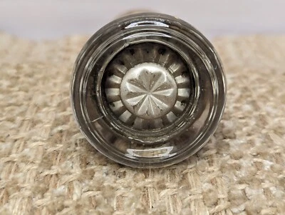 Antiguo juego de perillas de puerta redondas de vidrio con cuellos niquelados herrajes para puertas de baño Foto 1 de 4