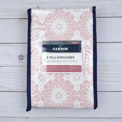 Juego de 2 fundas de almohada Cannon medallones estándar gris coral Foto 1 de 3