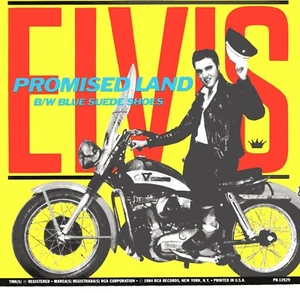 ELVIS PRESLEY: PROMISED LAND / BLUE SUEDE SHOES .. W/PIC BLUE VINYL- 45 RPM 5824 - Picture 1 of 4