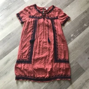 Abito tunica Miami Peasant Hippie Cottage Boho Southwest buco della serratura dietro taglia small - Foto 1 di 10