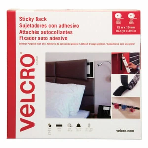 Velcro Sticky-Back Hook & Loop Fasteners, 3/4" x 49ft Roll, Black (VEK30631) - Picture 1 of 4