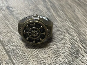 Bozhi Men's Ring Watch Retro Ship Nautical Helm Wheel Vintage Bronze Look-Read - Picture 1 of 4