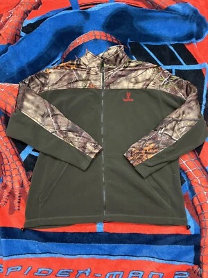 Huntworth Fleece Camo Jacket Full Zip Tree Camouflage Hunting Coat Mens 2X Green - Image 1 of 4