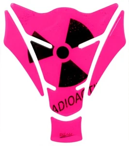 Tankpad 3D Motorrad Gel Aufkleber - Radioaktiv Neon Lackschutz : neon pink ~Pan - Picture 1 of 7