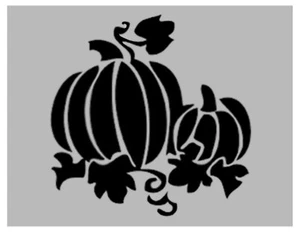 Fall Pumpkin with Leaves Stencil 11" x 8.5" Custom Stencil FAST FREE SHIPPING - Picture 1 of 2