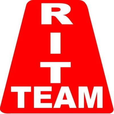 Red RIT Team HELMET TETS TETRAHEDRONS HELMET STICKER  EMT REFLECTIVE - Image 1 of 3