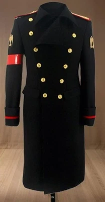 Michael Jackson Military Black Wool Trench Coat for Men & Women - Image 1 of 4