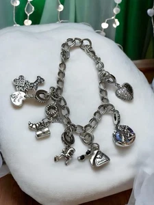 925 Sterling Silver Toy Miniature Poodle Charm Bracelet Dog Lover 8” Long 25g - Picture 1 of 11