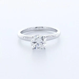 14K Gold Solitaire Engagement Ring Classic 1.18 CT Round Lab-Grown Diamond E VS1 - Picture 1 of 10