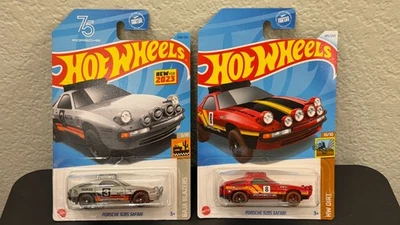 Lote de 2 - Hot Wheels Porsche 928S Safari Treasure Hunt TH #245 Rojo #208 Gris Foto 1 de 2