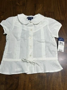 Ralph Lauren Little Girls Size 5 White Cotton Blouse Peter Pan Collar NWT - Picture 1 of 4