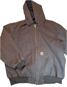 Carhartt Men’s Jacket Size XL Brown Full Zip Hooded *see Pictures* Work Coat - Picture 1 of 12