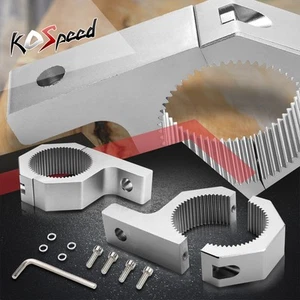 2x 2"OD Silver Mount Bracket Clamps Offroad Fog Light Bar Bolt-on Bull Bar/Rack - Picture 1 of 5