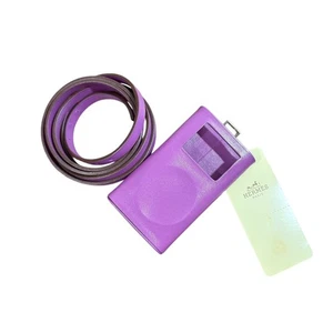 HERMES iPod MINI case with strap Purple Violet Unisex Women USED - Picture 1 of 10