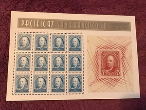 Scott #3139: Pacific '97 Ben Franklin postfrisch 12er Bogen. FV 6,00 $ - Bild 1 von 2