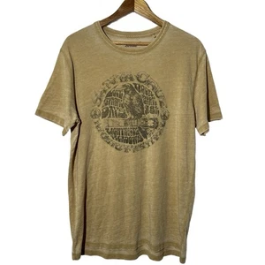 T-Shirt Lucky Brand Venezia Burnout Santa Cruz Festival Musicale Giallo Uomo Tg Med - Foto 1 di 5