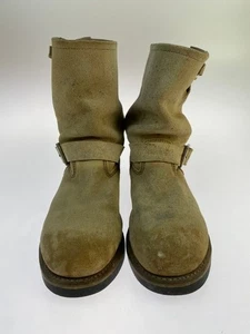 RED WING ENGINEER BOOTS 8268 Size US8.5 D Leather Suede Beige From JP z115 - Picture 1 of 19