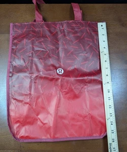Lululemon wiederverwendbare Einkaufstasche Medium rot weinrot Druckknopfverschluss Urlaub - Bild 1 von 2