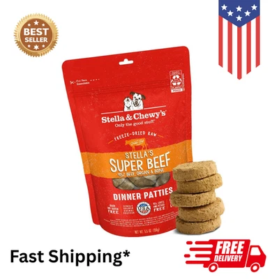 Stella & Chewy's Freeze Dried Raw Dinner Patties Beef Recipe Free Shipping - Imagem 1 de 4