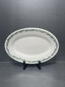 Shenango China Oval Platter with Green Floral Border Antique Old Mark - Picture 1 of 6
