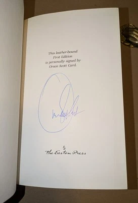 SIGNED ORSON SCOTT CARD Maps in a Mirror 1990 Easton Press Leather Free S/H - Image 1 of 4